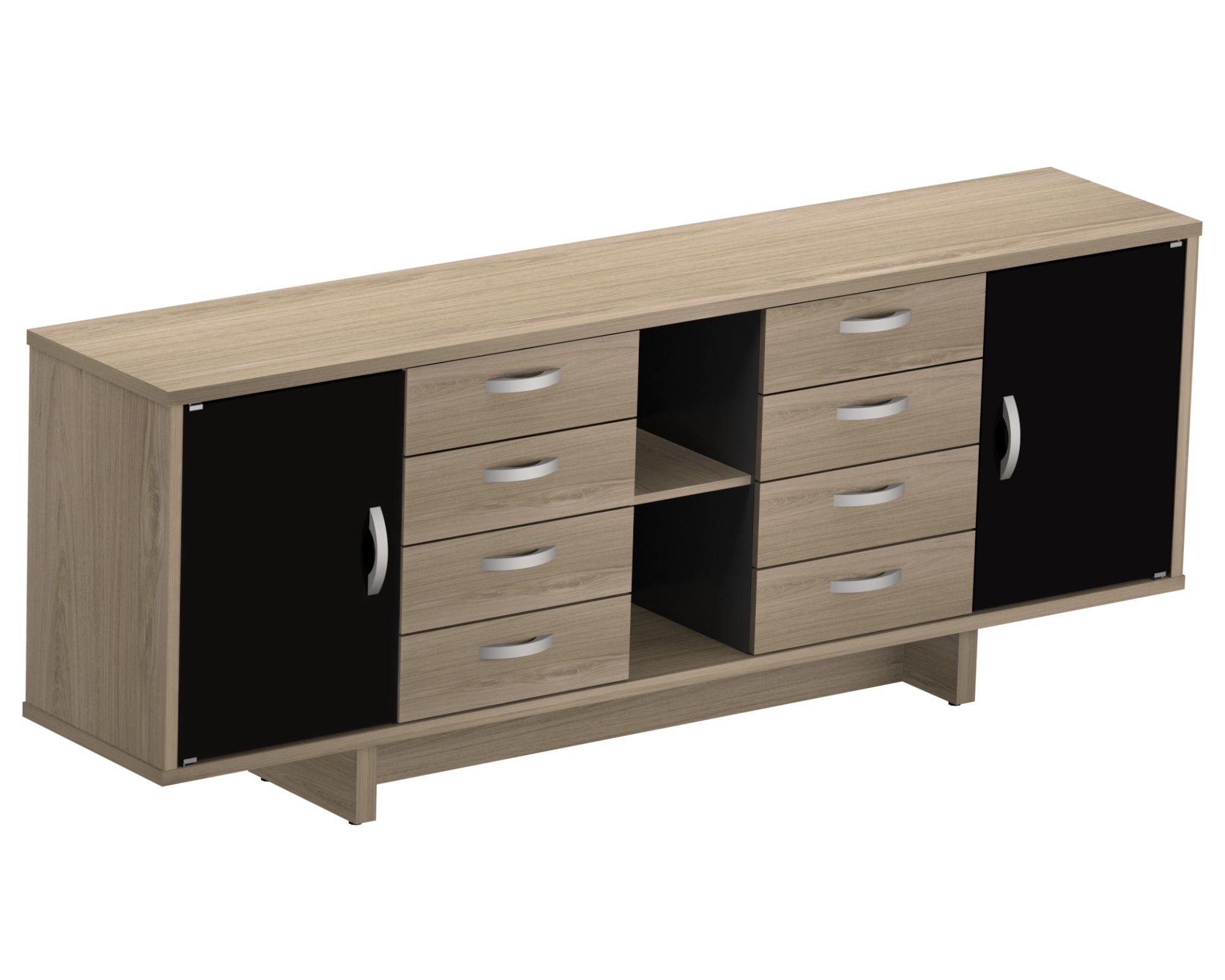 Armário Credenza 4 Gavetas Duplo